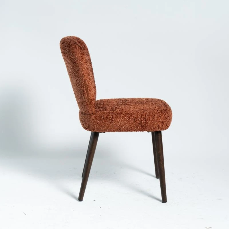 Retro Red Dining Chair With Heat Transfer Round Frame factory