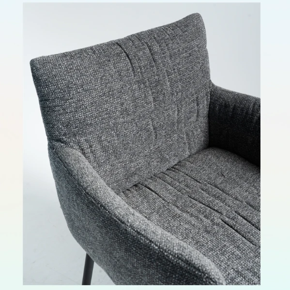 Round tube with armrest Upholstered Fabric dining chair high quality